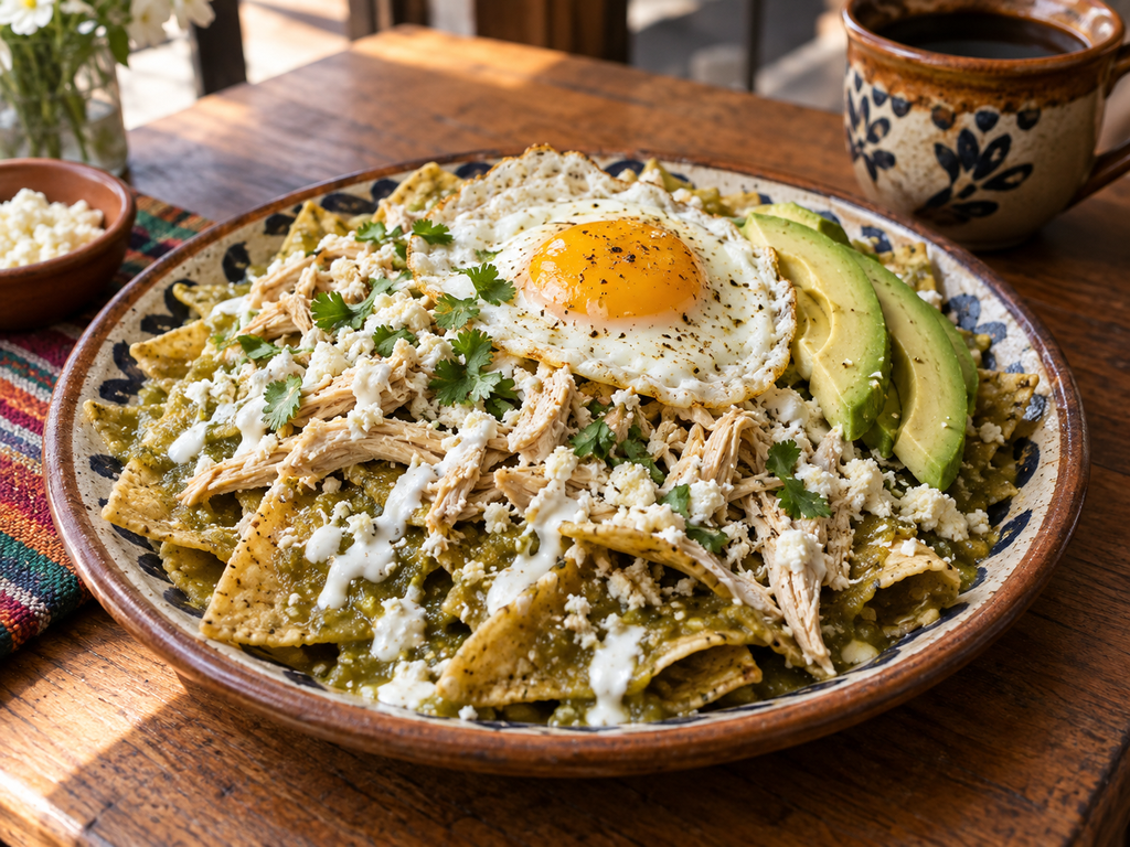 [8AM-CHILAQUILES_POLLO] Chilaquiles con Pollo