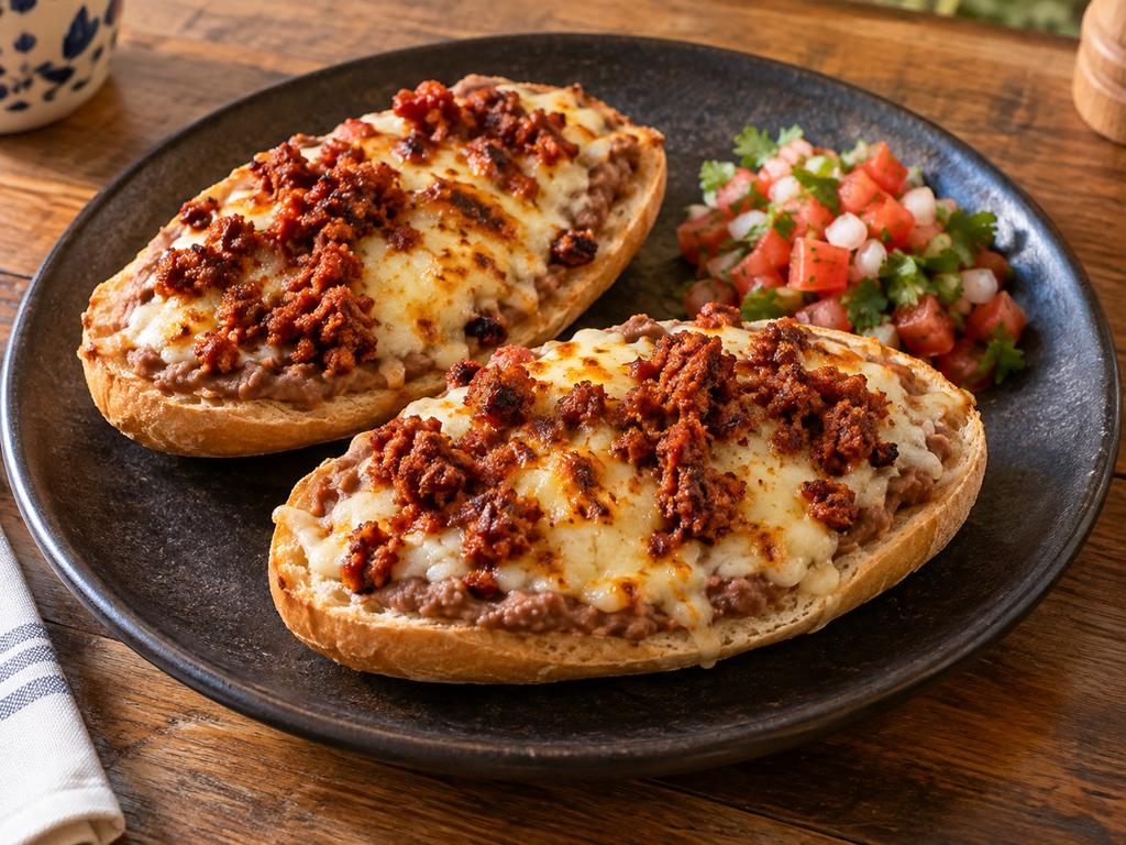 [8AM-MOLLETES_CHORIZO] Molletes con Chorizo